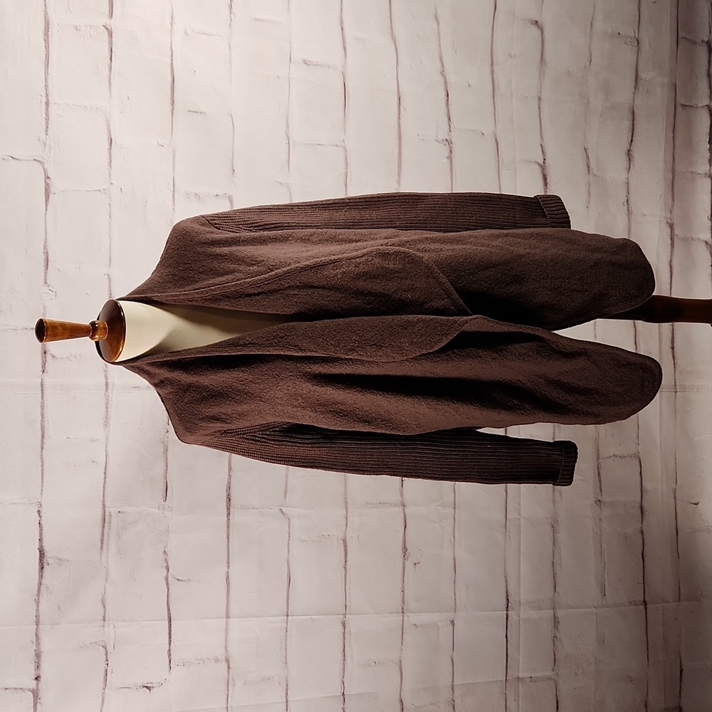 Vince Boiled Wool Open Face Oversized Cardigan - image 1